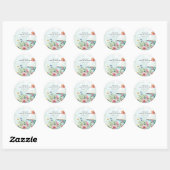 Sticker Rond Baby Shower Thème Fête de Thé Floral (Feuille)