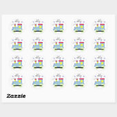 Sticker Rond Baby Shower Train Choo Choo (Feuille)
