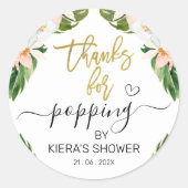 Sticker Rond Baby shower tropical d'Aloha (Devant)