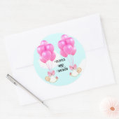 Sticker Rond Baby shower Twin Girls (Enveloppe)
