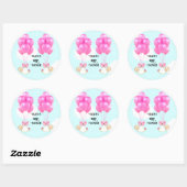 Sticker Rond Baby shower Twin Girls (Feuille)