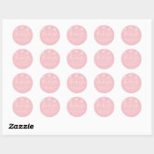 Sticker Rond Baby shower Twinkle Merci  rose (Feuille)