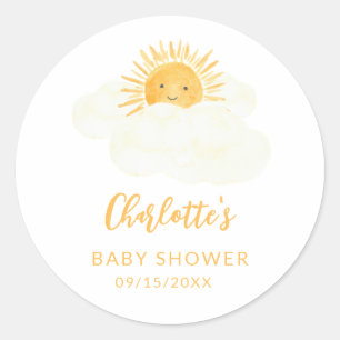Sticker Rond Baby Shower Un Petit Rayon De Soleil