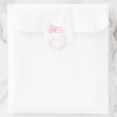 Sticker Rond Baby shower Unicorn rose mignon (Sac)