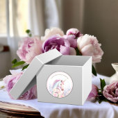 Sticker Rond Baby shower Unicorne de printemps