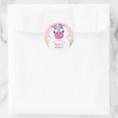 Sticker Rond Baby shower Unicorne rose (Sac)