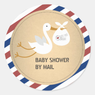 Sticker Rond Baby shower Unisex par courrier électronique