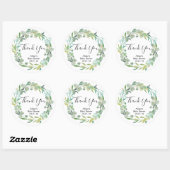 Sticker Rond Baby shower vert autocollants, feuilles verts (Feuille)