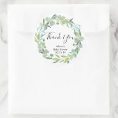 Sticker Rond Baby shower vert autocollants, feuilles verts (Sac)