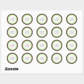 Sticker Rond Baby shower Vert Brown (Feuille)