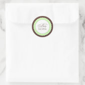 Sticker Rond Baby shower Vert Brown (Sac)