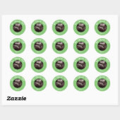 Sticker Rond Baby shower vert chaux Ultrasound Merci (Feuille)