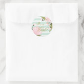 Sticker Rond Baby shower vert et rose (Sac)