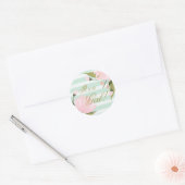 Sticker Rond Baby shower vert et rose (Enveloppe)