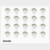 Sticker Rond Baby shower vert Eucalyptus Neutre (Feuille)
