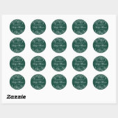 Sticker Rond Baby shower vert floral esquissé (Feuille)