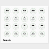 Sticker Rond Baby shower vert Mustache Sage (Feuille)