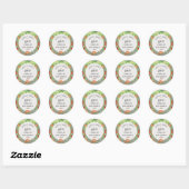 Sticker Rond Baby shower vert pour bébé cultivé localement (Feuille)