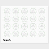 Sticker Rond Baby shower vert Sage (Feuille)