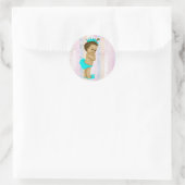 Sticker Rond Baby shower vintage Pastel Rainbow Princess (Sac)