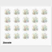Sticker Rond Baby shower Watercolor Twin Boys (Feuille)