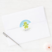 Sticker Rond Baby shower Whimsical Boy Dragon (Enveloppe)