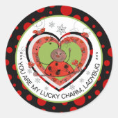Sticker Rond Baby Shower Winner Lucky Charm Ladybug (Devant)