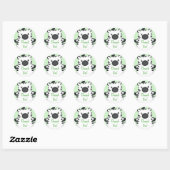 Sticker Rond Baby shower Zebra (Feuille)