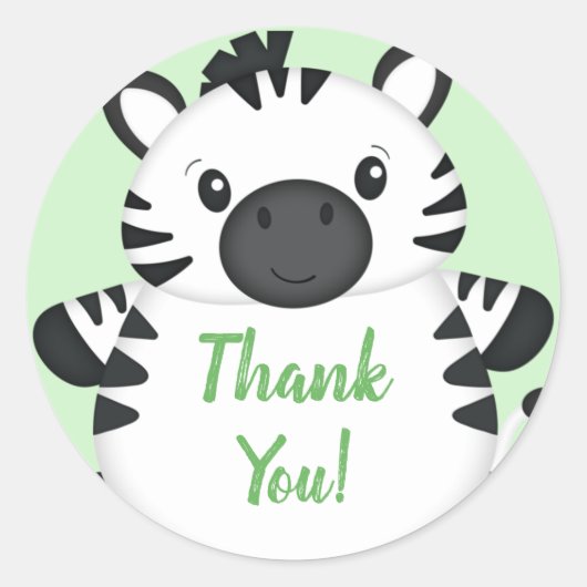 Sticker Rond Baby shower Zebra (Devant)