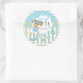 Sticker Rond Baby Stork Baby Boy Douche (Sac)