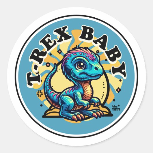 Sticker Rond Baby T-Rex (Devant)