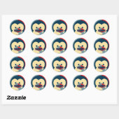 Sticker Rond Baby Tux Linux (Feuille)