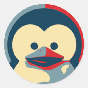 Sticker Rond Baby Tux Linux