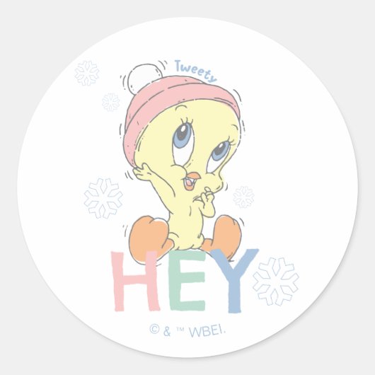 Sticker Rond Baby TWEETY™ Hey Snow (Devant)