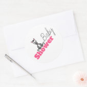 Sticker Rond Baby Zebra, Baby shower (Enveloppe)