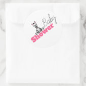 Sticker Rond Baby Zebra, Baby shower (Sac)