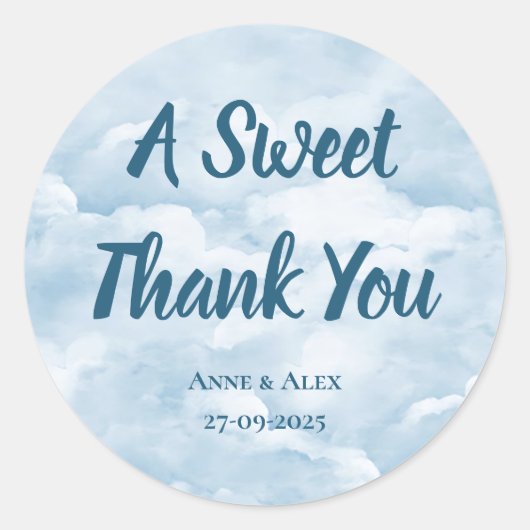Sticker Rond Babyblue Faire-part de mariage - Enregistrer La Da (Devant)