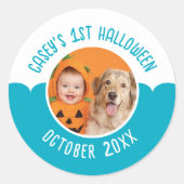 Sticker Rond Baby's 1st Halloween Custom Photo Editable Text (Devant)
