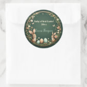 Sticker Rond Baby's First Easter Spring Wreath Woodland Animals (Sac)