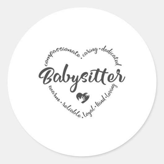 Sticker Rond Babysitter, baby sitter, nounou, au pair (Devant)