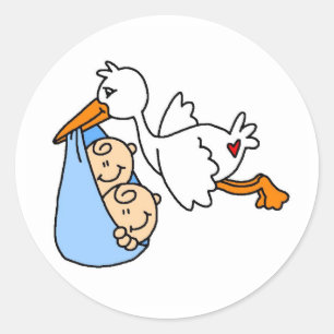 STICKER ROND BABYSTORKTWINS