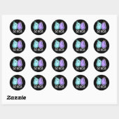 Sticker Rond Bac-atcha Funny Bacteria Pun Dark BG (Feuille)