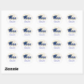 Sticker Rond Bac Bleu Gold Confetti Personnalisé (Feuille)