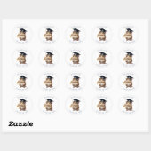 Sticker Rond Baccalauréat en hamster (Feuille)