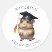 Sticker Rond Baccalauréat en hamster (Devant)
