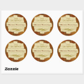 Sticker Rond Bach Cello Suite Manuscript Personnalisable Bookpl (Feuille)