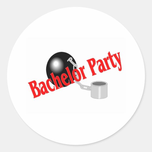 Sticker Rond Bachelor Party Ball and Chain (Devant)