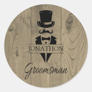 Sticker Rond Bachelor Party Groomsman Mariage Packaging Étiquet
