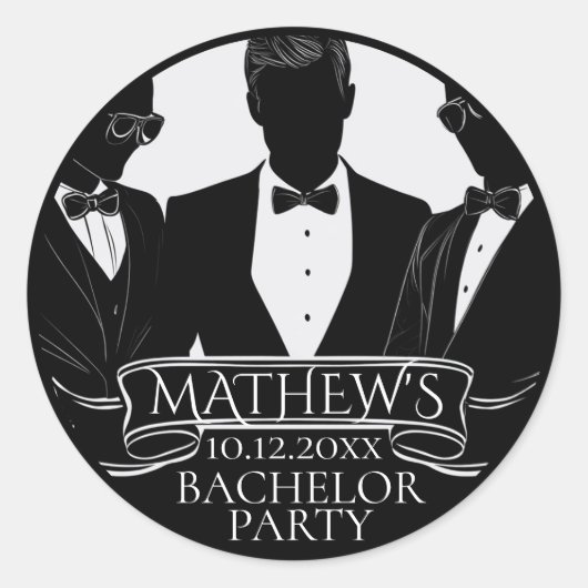 Sticker Rond Bachelor Party Poker Chip (Devant)