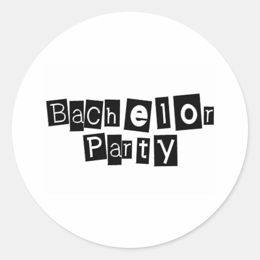 Sticker Rond Bachelor Party (Sq Blk) (Devant)